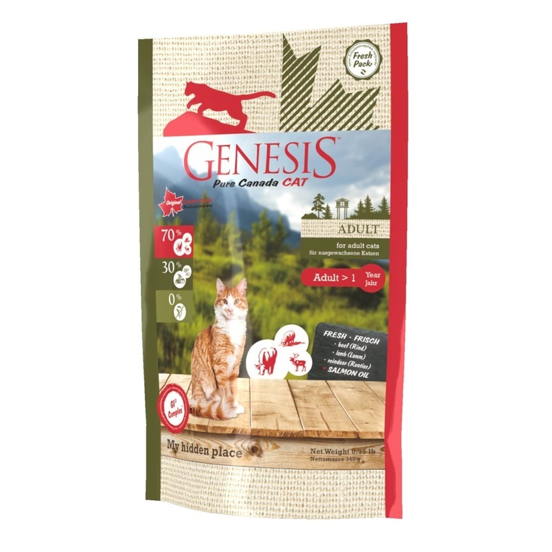 Сухой корм для кошек Genesis Pure Canada My hidden place, ягненок, оленина, говядина, 340г