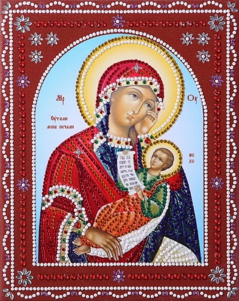 

Алмазная картина с фигурными стразами Color KIT "Утоли мои печали", 20x25 см