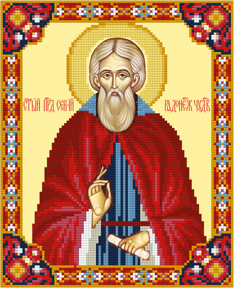 фото Кристальная мозаика фрея "икона святого преподобного сергия радонежского"