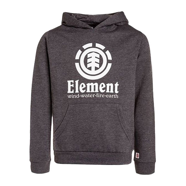 фото Толстовка кенгуру детская element vertical hood charcoal heathe цв.серый р.140