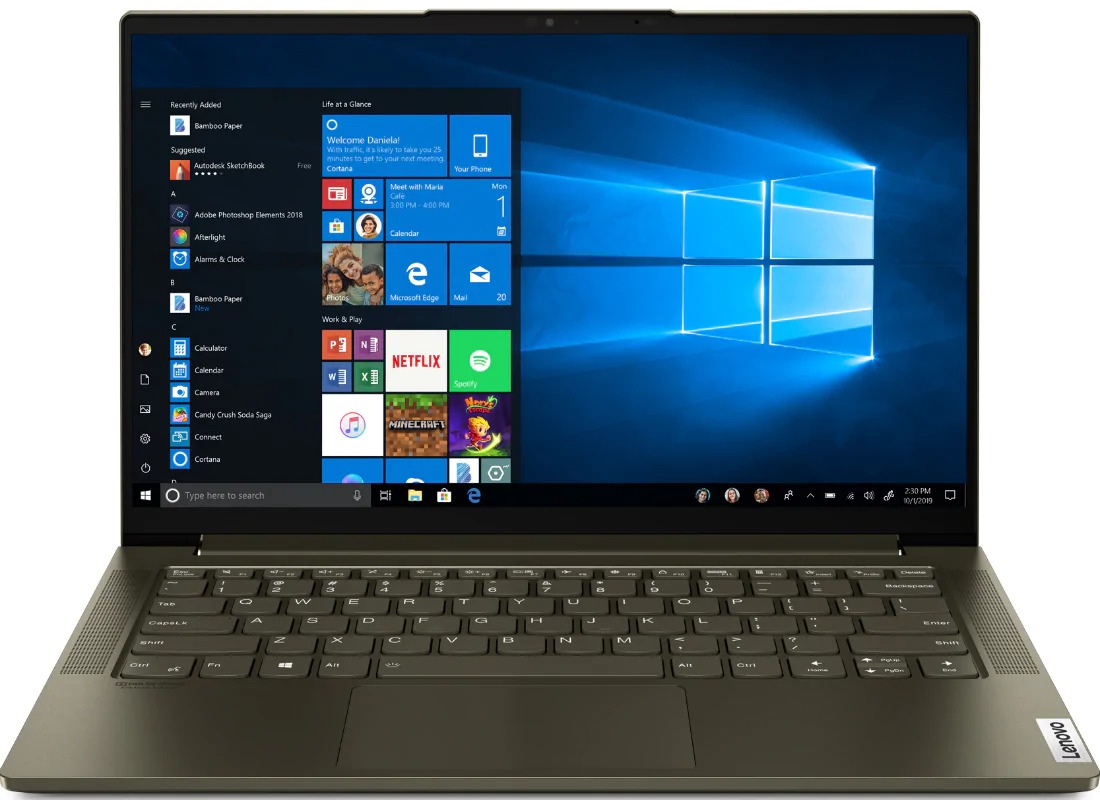фото Ноутбук lenovo yoga slim 7 14iil05 dark green (82a100h5ru)