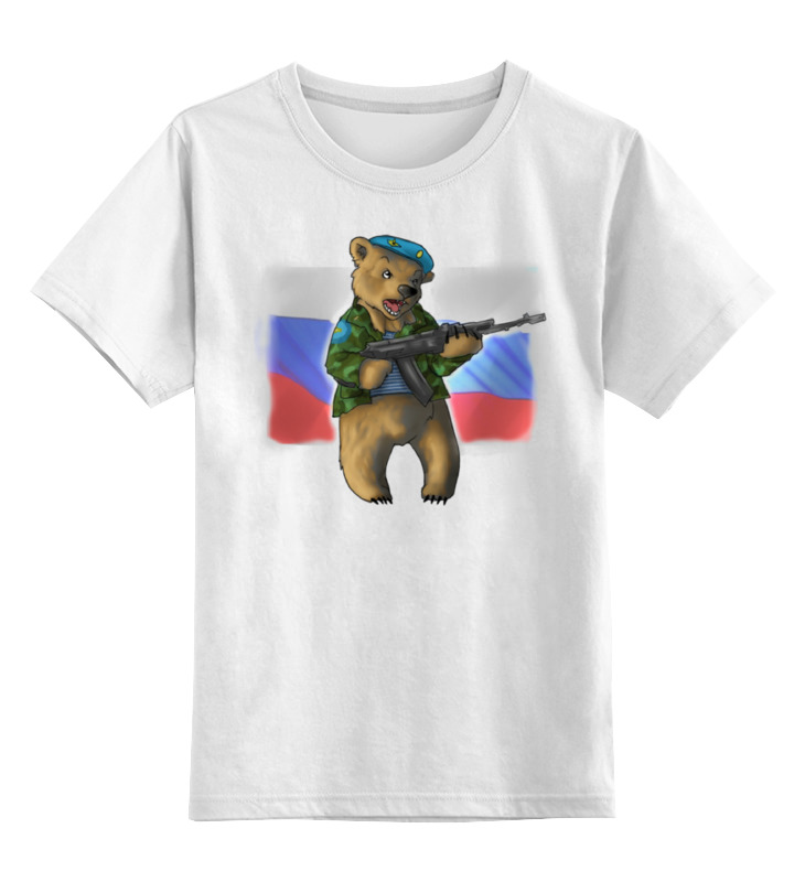 

Детская футболка Printio Russian bear цв.белый р.104, 0000000933975