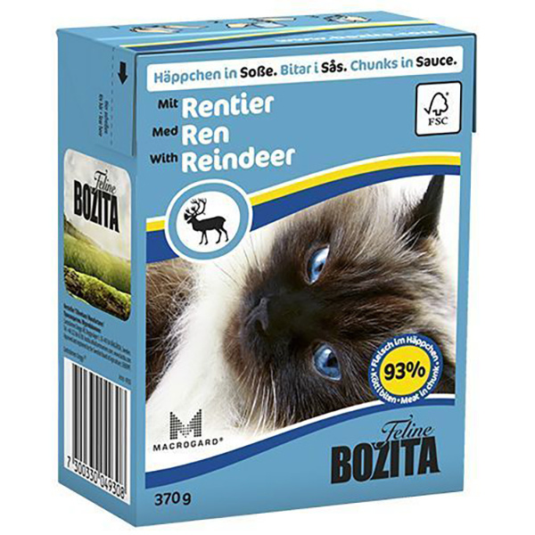 фото Консервы для кошек bozita feline chunks in sauce, с оленем в соусе, 370г