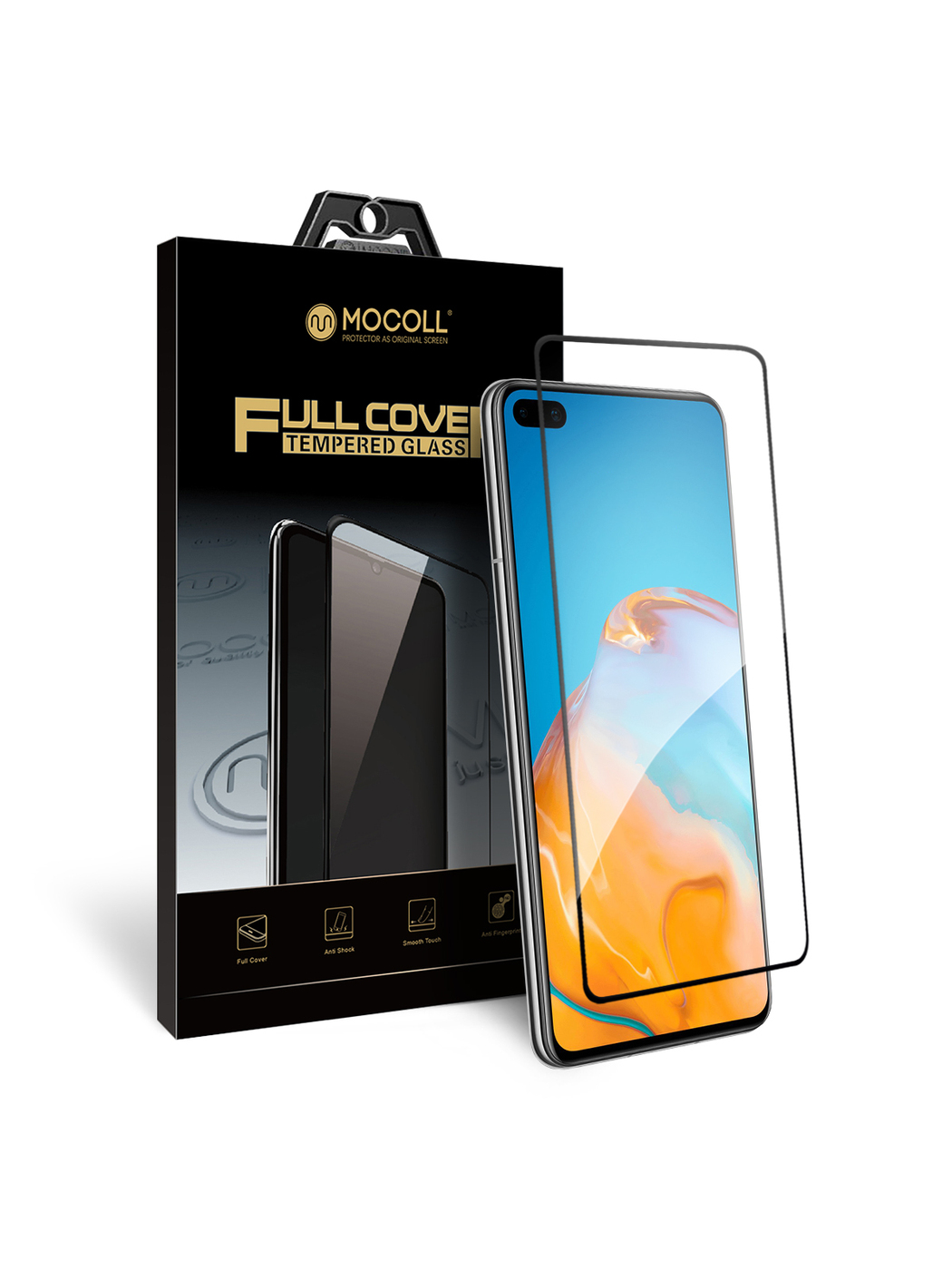 

Защитное стекло MOCOLL полноразмерное 2.5D для Huawei P40 Черное (серия Storm)