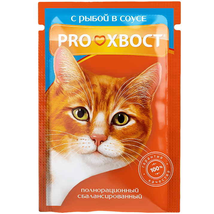 Консервы для кошек ProХвост, с рыбой в соусе, 25шт по 85г