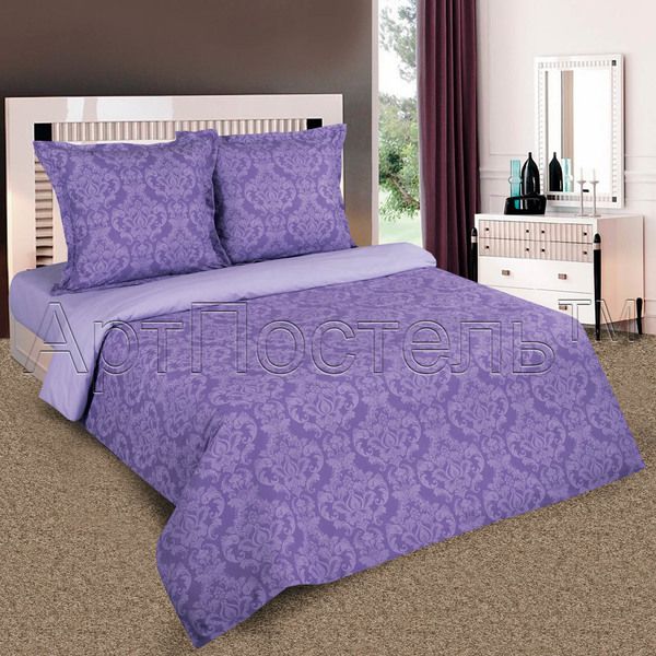 фото Постельное белье "византия фиолетовая арт. 909/1" 2-спальное с европростыней артпостель