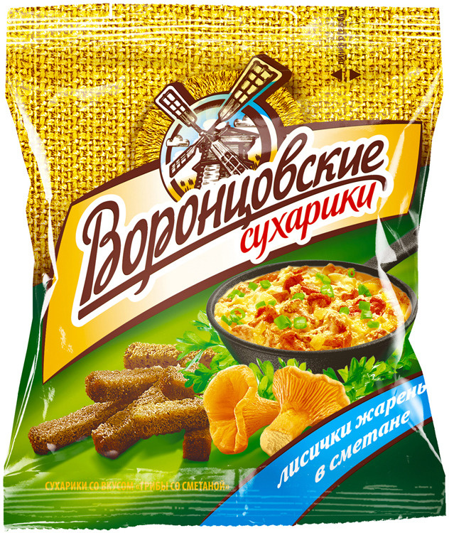 Сухарики Воронцовские Лисички в сметане 40г