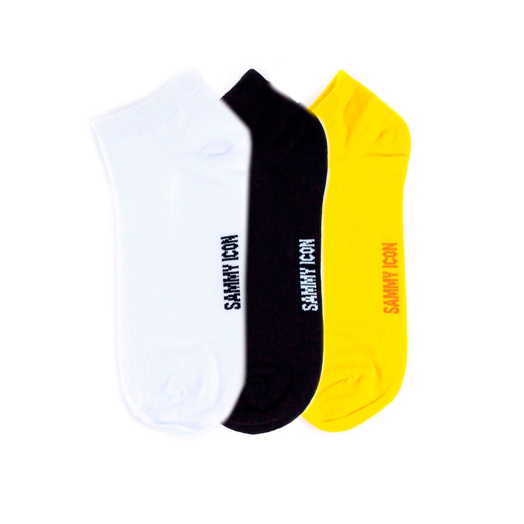 

Комплект однотонных носков Sammy Icon Ankle Solid - 3 Pair Set - Yellow/White/Black, Ankle Solid - 3 Pair Set - Yellow/White/Black