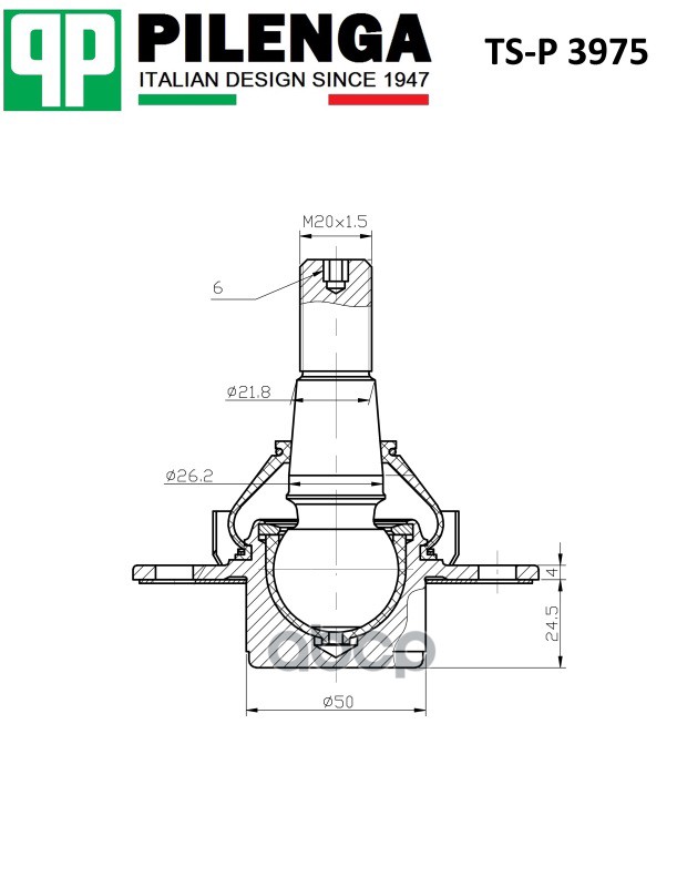 

Опора Шаровая PILENGA TSP3975