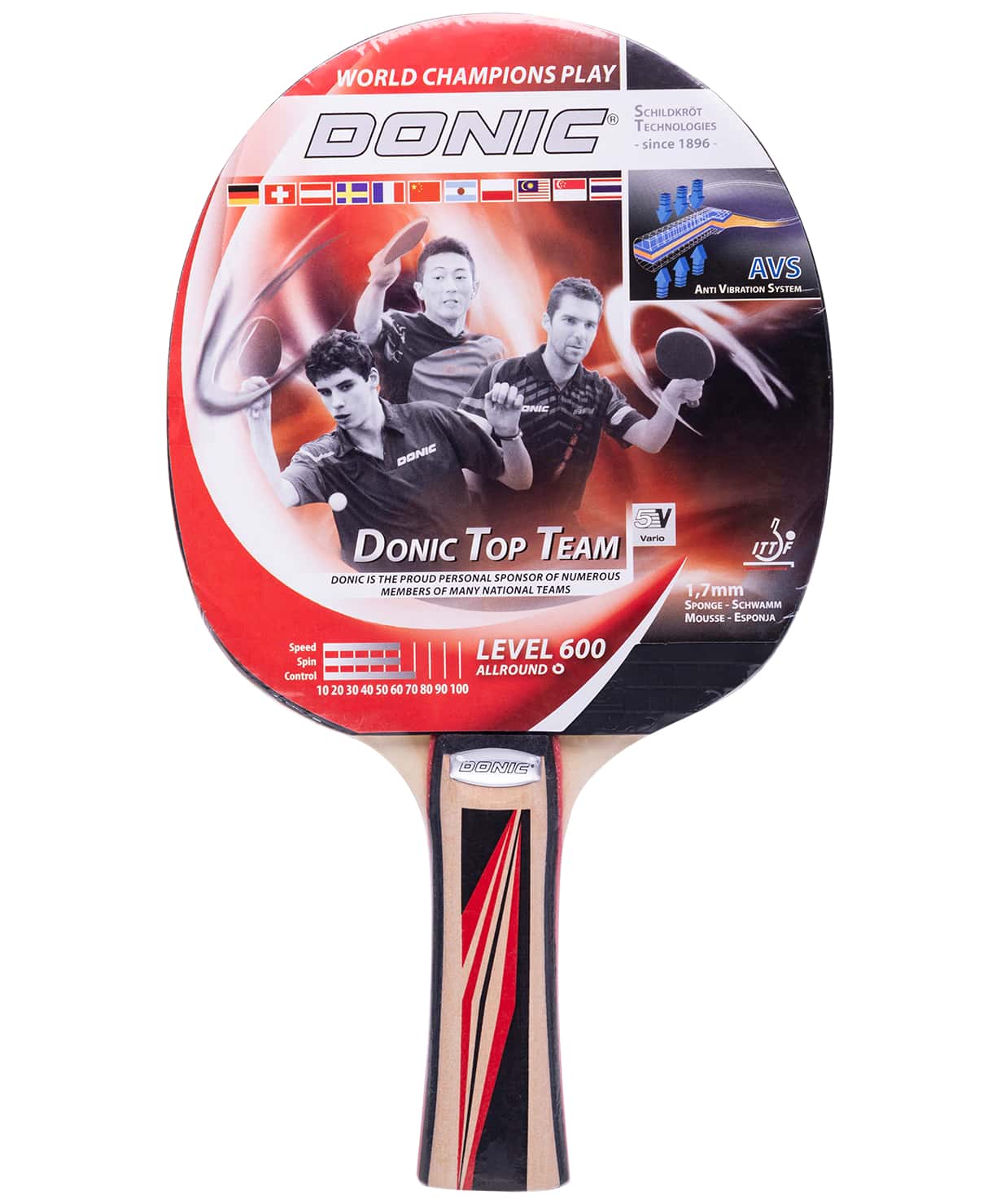 фото Ракетка для настольного тенниса donic top team 600, коническая ручка, 2 звезды