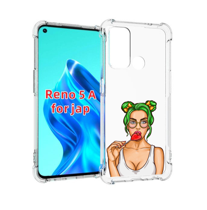 

Чехол MyPads девушка-с-чупачупсом-в-виде-сердца женский для Oppo Reno 5A, Прозрачный, Tocco