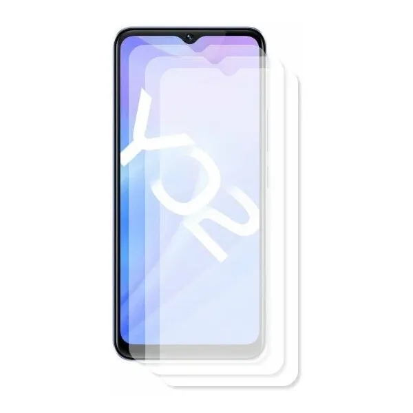 Стекло защитное гибридное Krutoff для Vivo Y02 матовое, 3 шт 339692