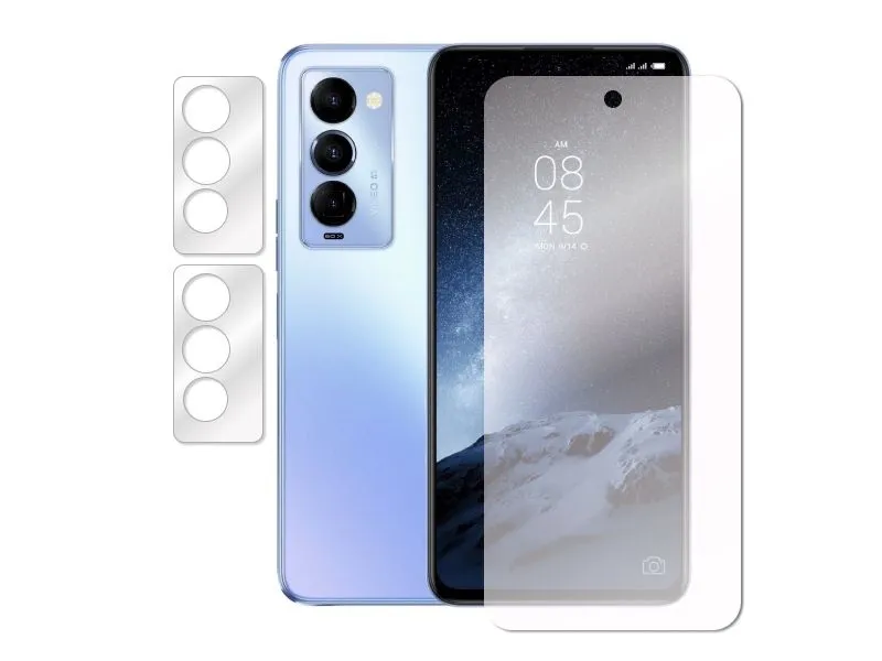 Стекло защитное гибридное Krutoff для Tecno Camon 18 Premier защита камеры, 2 шт 270380