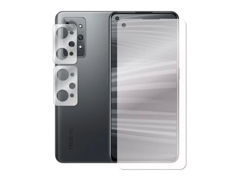 

Стекло защитное гибридное Krutoff для Realme GT2 защита камеры, 2 шт 299181