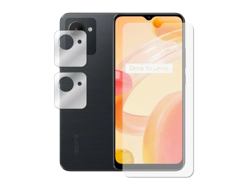 

Стекло защитное гибридное Krutoff для Realme C30 защита камеры, 2 шт 270547