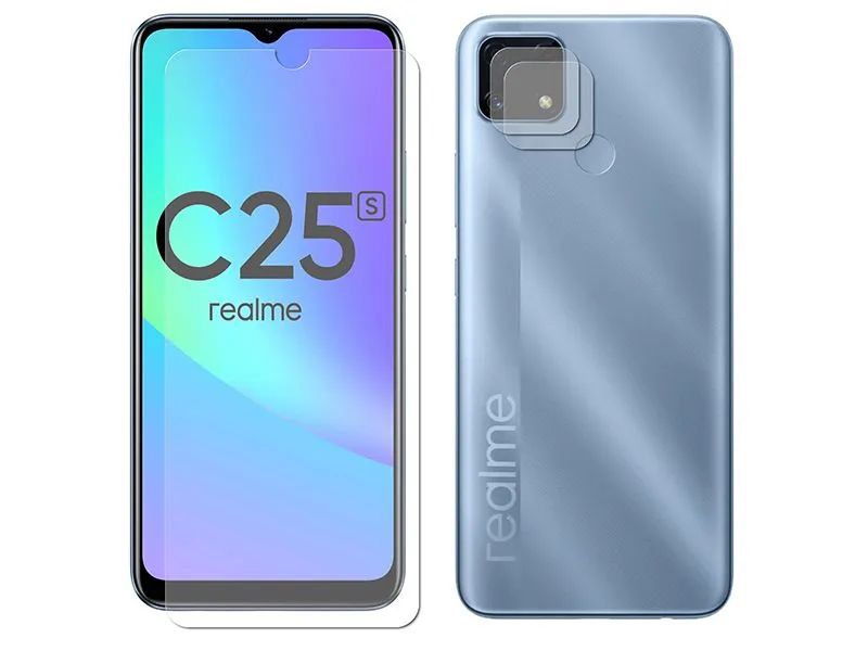 

Стекло защитное гибридное Krutoff для Realme C25s защита камеры, 2 шт 270546