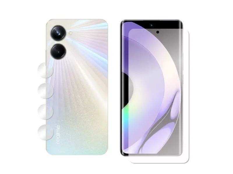 

Стекло защитное гибридное Krutoff для Realme 10 Pro защита камеры, 2 шт 339881