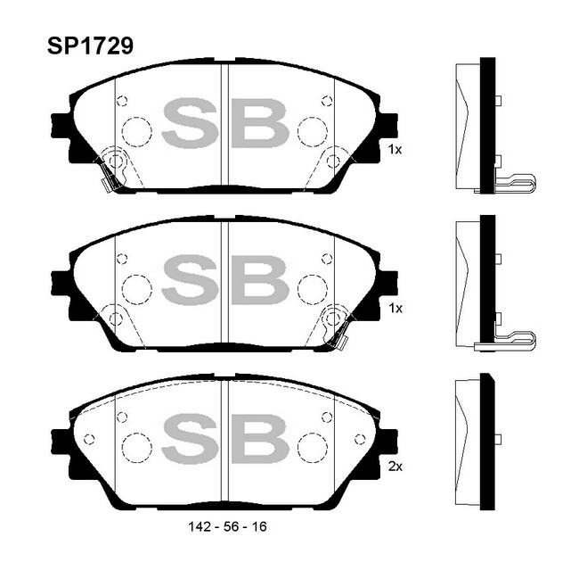 

Тормозные колодки Sangsin brake передние sp1729