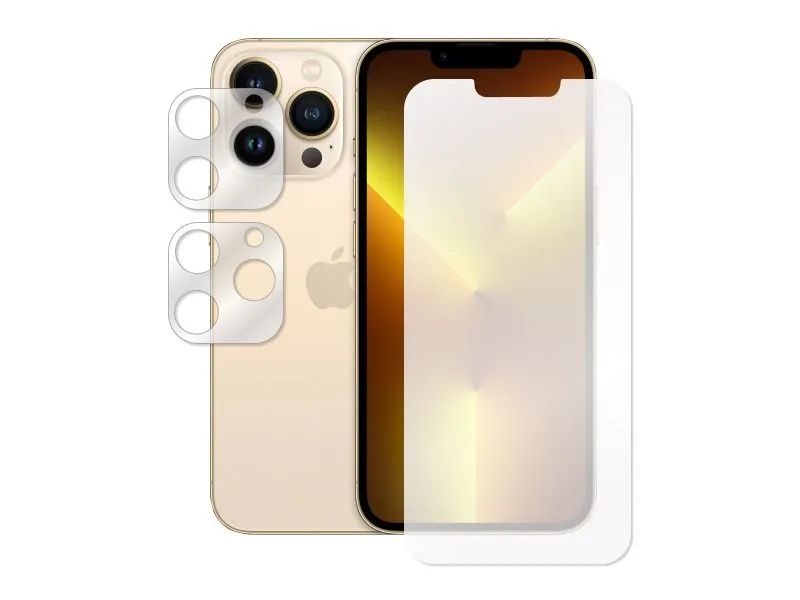 

Стекло защитное гибридное Krutoff для APPLE iPhone 13 Pro защита камеры, 2 шт 269583