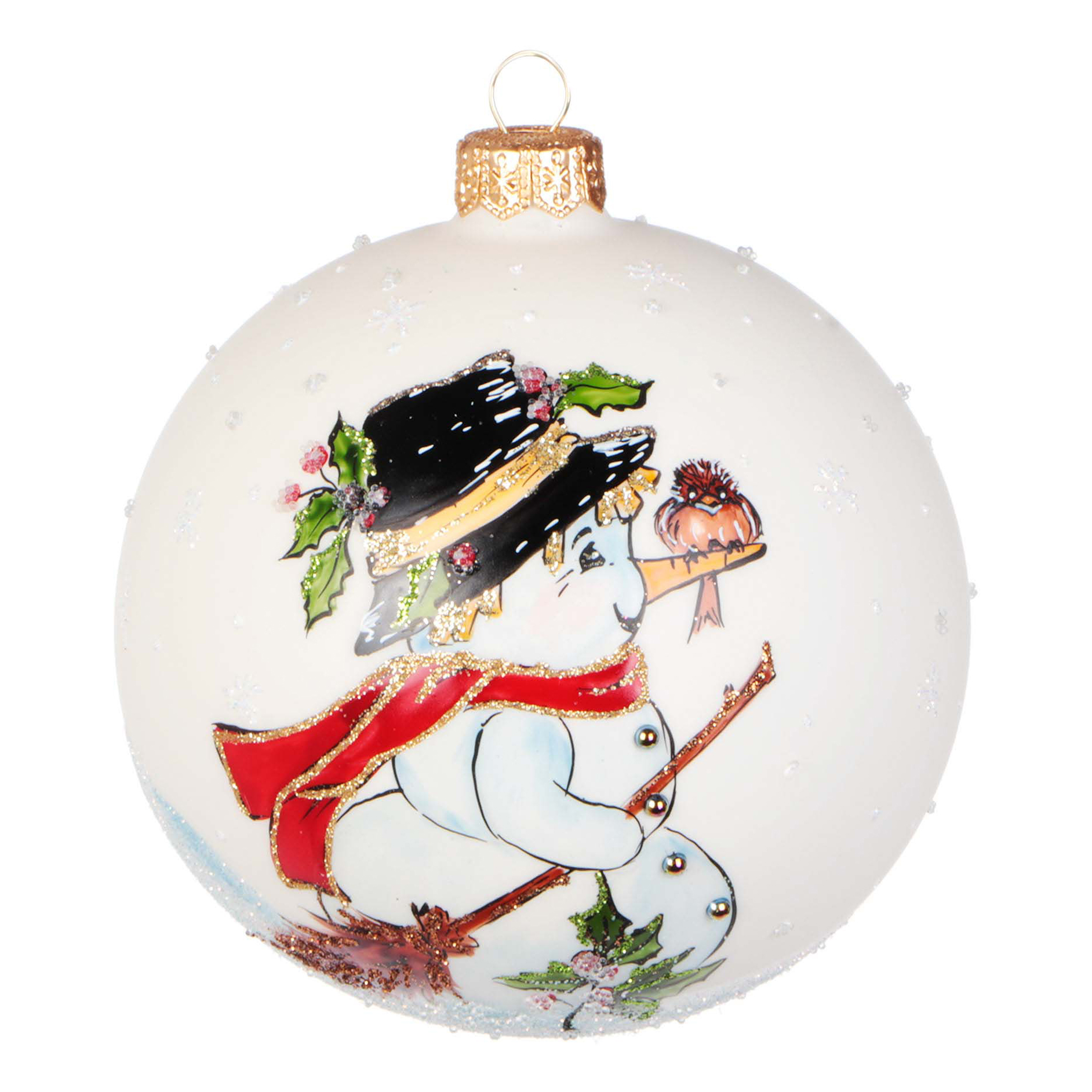 

Шар на ель Irena Снеговик с птичкой 10 см