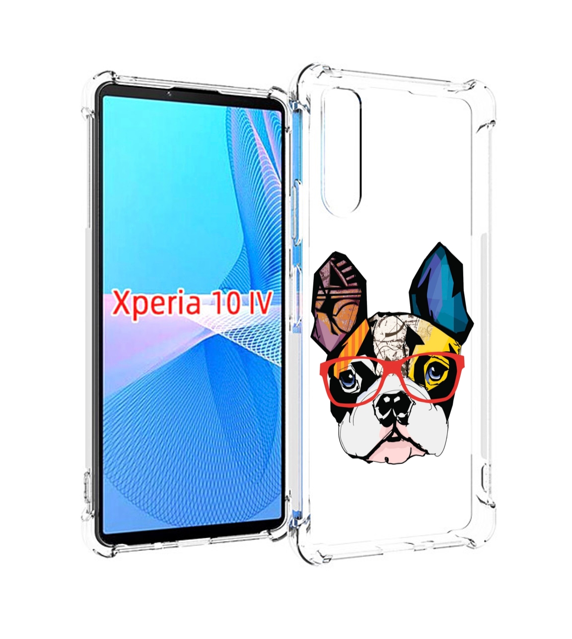 

Чехол MyPads Мопс-в-очках для Sony Xperia 10 IV (10-4), Прозрачный, Tocco