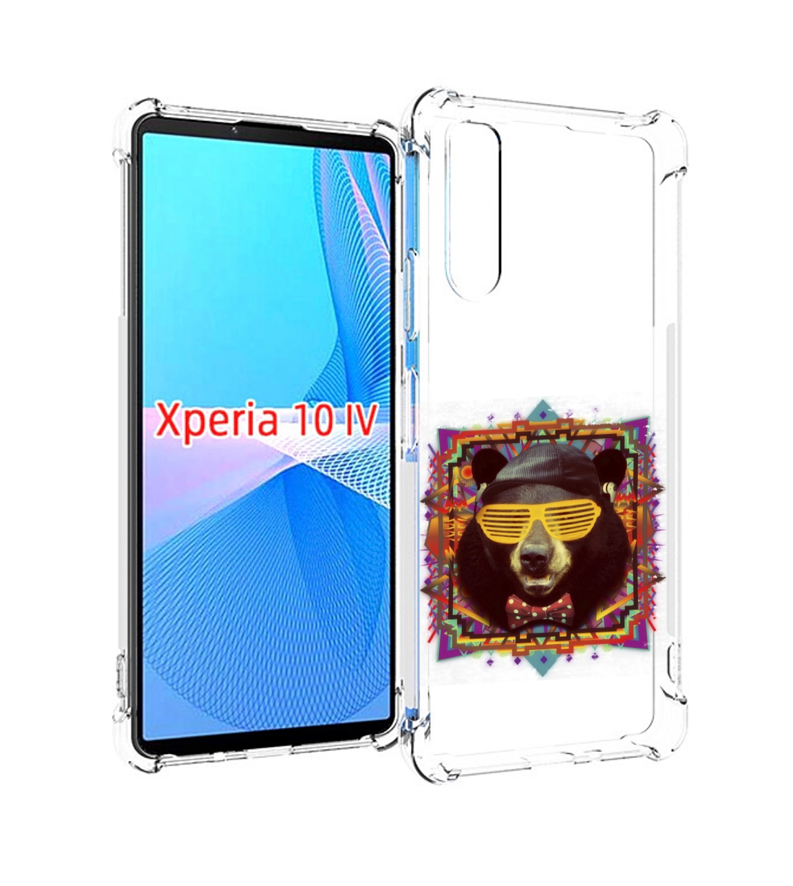 

Чехол MyPads Медведь в очках для Sony Xperia 10 IV (10-4), Прозрачный, Tocco