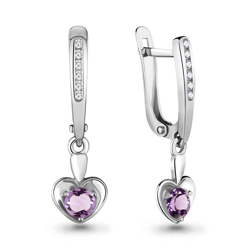 

Серьги из серебра с аметистом Aquamarine 4440904А_925_р, 4440904А_925_р