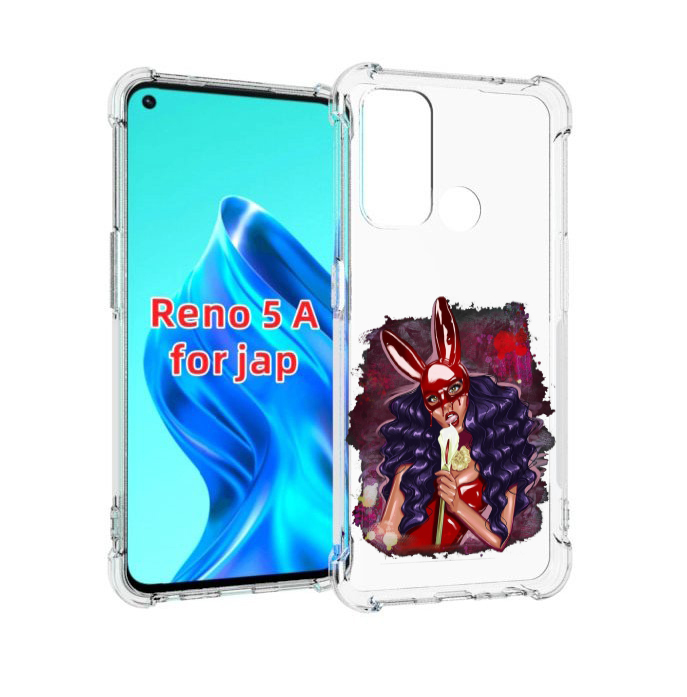 

Чехол MyPads девушка-с-текучей-маской женский для Oppo Reno 5A, Прозрачный, Tocco