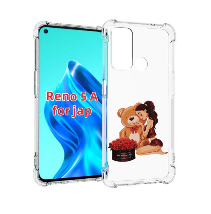 

Чехол MyPads девушка-с-подарками женский для Oppo Reno 5A, Прозрачный, Tocco