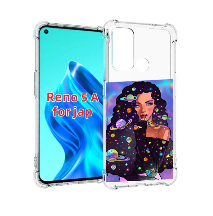 

Чехол MyPads девушка-с-планетами-в-волосах женский для Oppo Reno 5A, Прозрачный, Tocco