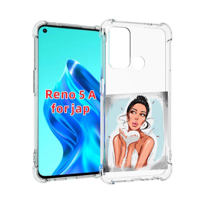 

Чехол MyPads девушка-с-пеной женский для Oppo Reno 5A, Прозрачный, Tocco