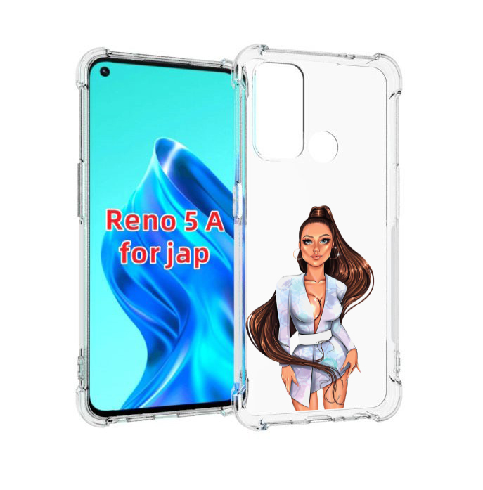 

Чехол MyPads девушка-с-очень-длинными-волосами женский для Oppo Reno 5A, Прозрачный, Tocco