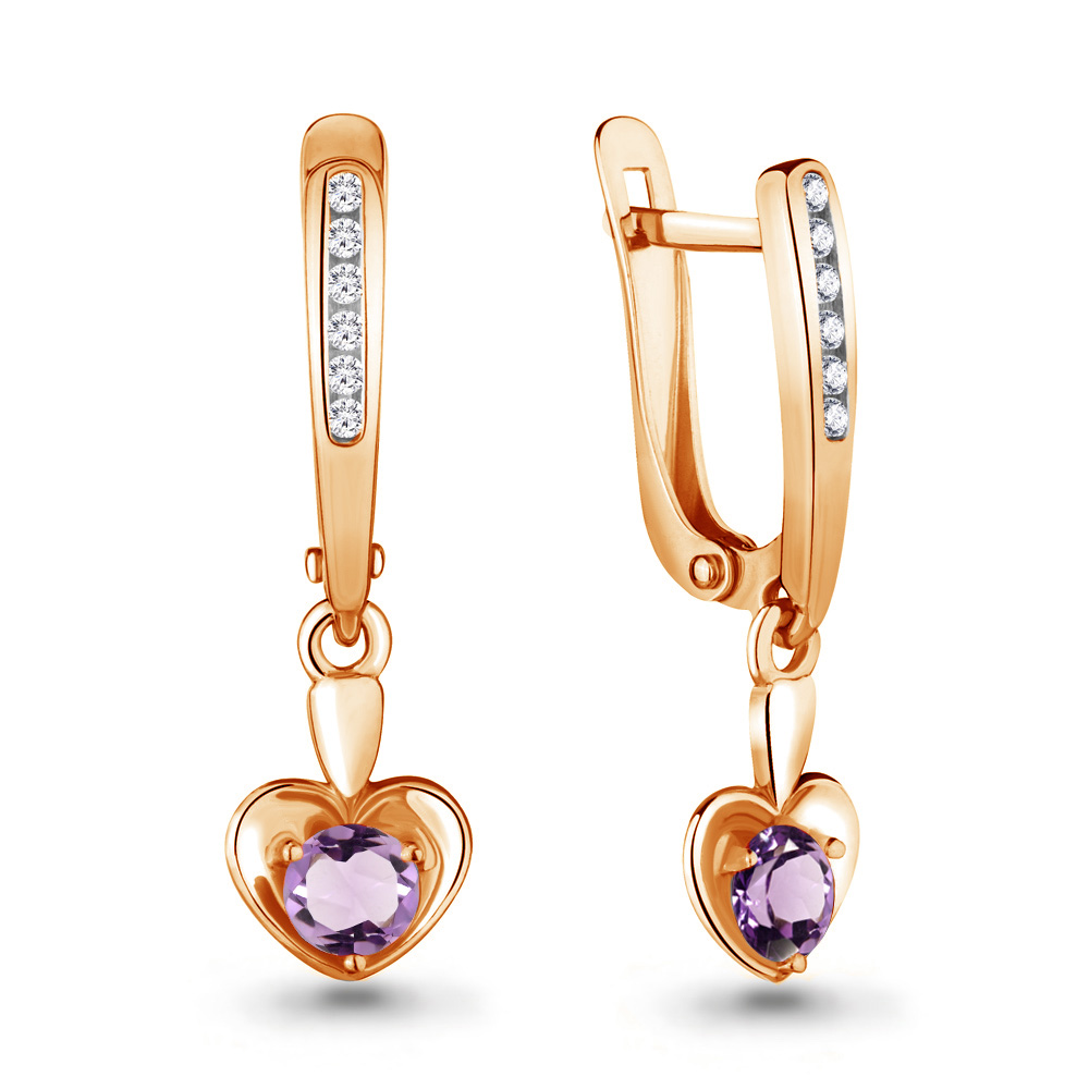 

Серьги из серебра с аметистом Aquamarine 4440904А_925_з, 4440904А_925_з