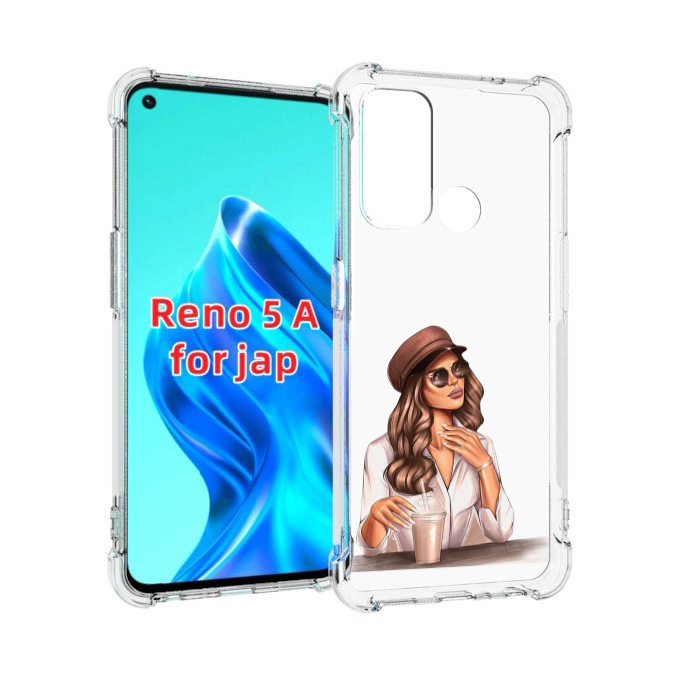 

Чехол MyPads девушка-с-милкшейком женский для Oppo Reno 5A, Прозрачный, Tocco