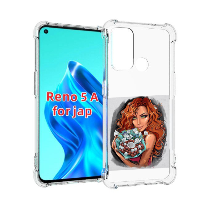 

Чехол MyPads девушка-с-кокосовым-букетом женский для Oppo Reno 5A, Прозрачный, Tocco