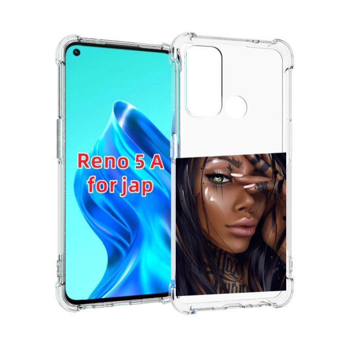 

Чехол MyPads девушка-с-зелеными-глазами-яркими для Oppo Reno 5A, Прозрачный, Tocco