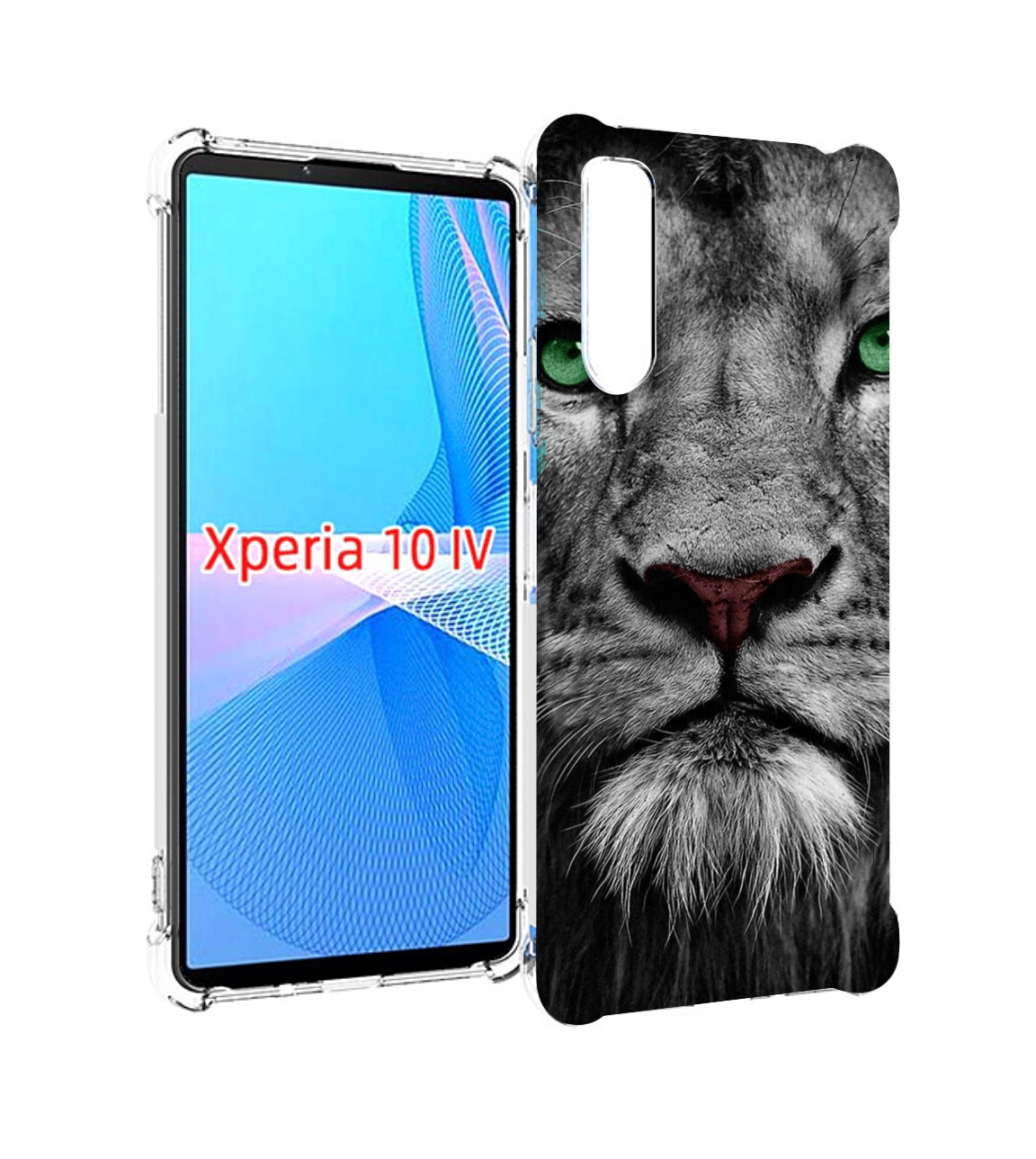 

Чехол MyPads Лев-зеленоглазый мужской для Sony Xperia 10 IV (10-4), Прозрачный, Tocco