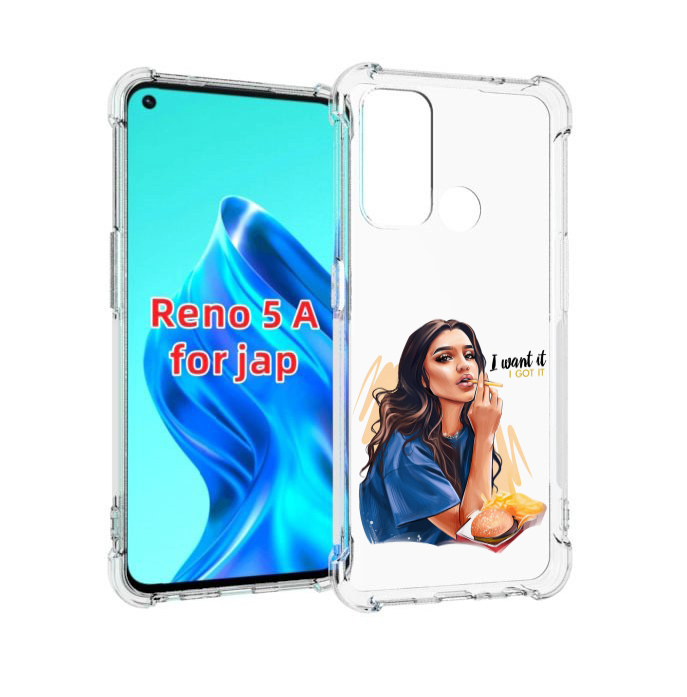 

Чехол MyPads девушка-с-едой-и-сигаретой женский для Oppo Reno 5A, Прозрачный, Tocco