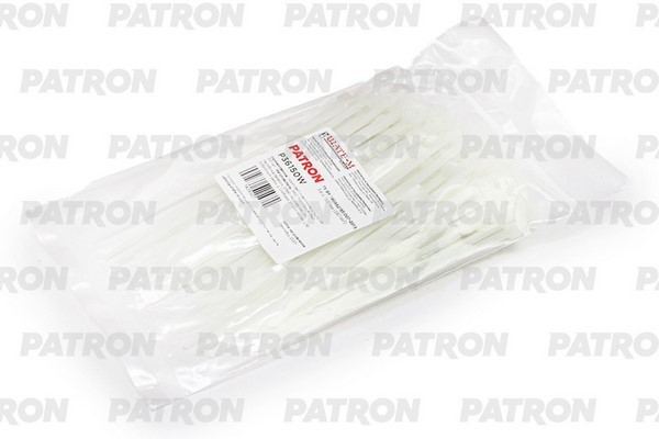 Комплект пластиковых хомутов 3.6 х 150 мм, 100 шт, нейлон, белые PATRON P36150W