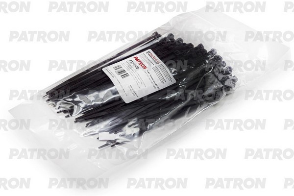 Комплект пластиковых хомутов 3.6 х 150 мм, 100 шт, нейлон, черные PATRON P36150B