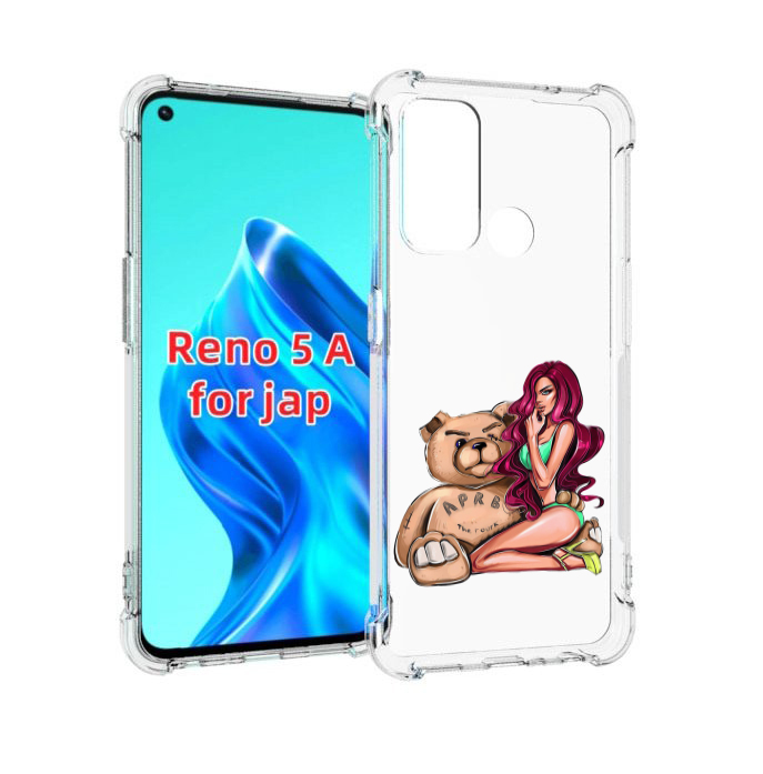 

Чехол MyPads девушка-с-большим-плюшевым-мишкой для Oppo Reno 5A, Прозрачный, Tocco