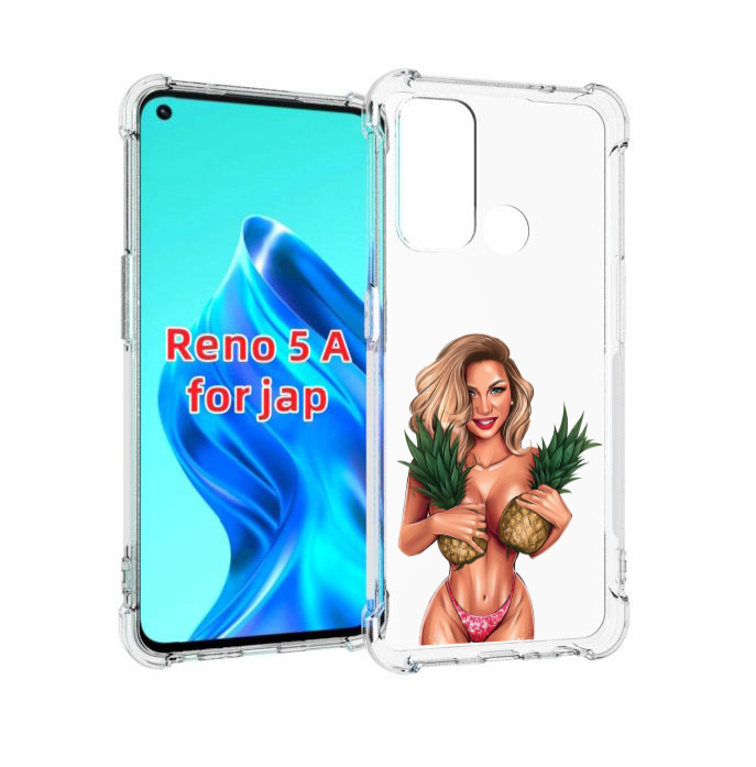 

Чехол MyPads девушка-с-ананасами женский для Oppo Reno 5A, Прозрачный, Tocco