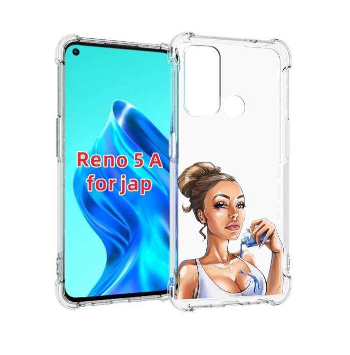 

Чехол MyPads девушка-пролила-краску женский для Oppo Reno 5A, Прозрачный, Tocco