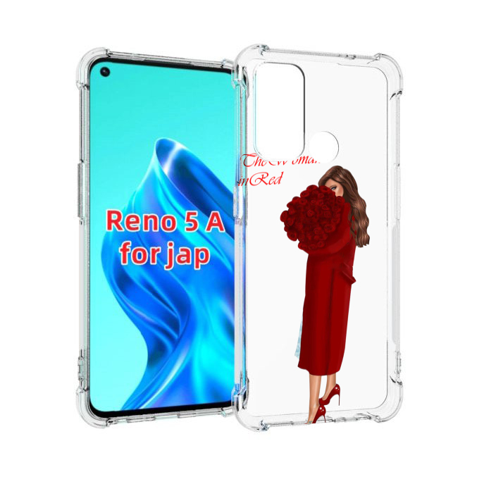 

Чехол MyPads девушка-полностью-в-красном женский для Oppo Reno 5A, Прозрачный, Tocco