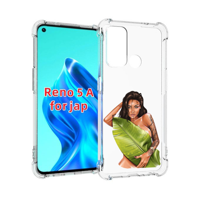 

Чехол MyPads девушка-модель-с-большим-листом женский для Oppo Reno 5A, Прозрачный, Tocco