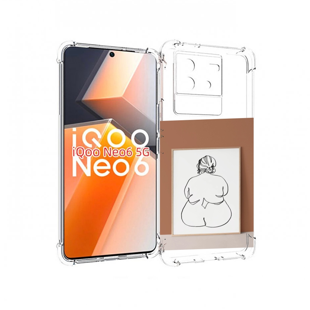 

Чехол MyPads Body Positive Female Figure Line Art женский для Vivo iQoo Neo 6 5G, Прозрачный, Tocco