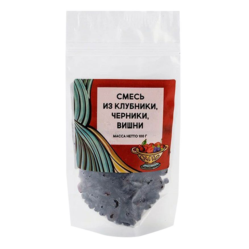 

Смесь сухофруктов из клубники черники вишни 100 г