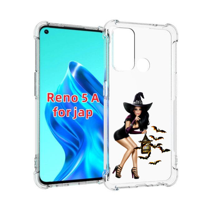 

Чехол MyPads девушка-ведьма женский для Oppo Reno 5A, Прозрачный, Tocco