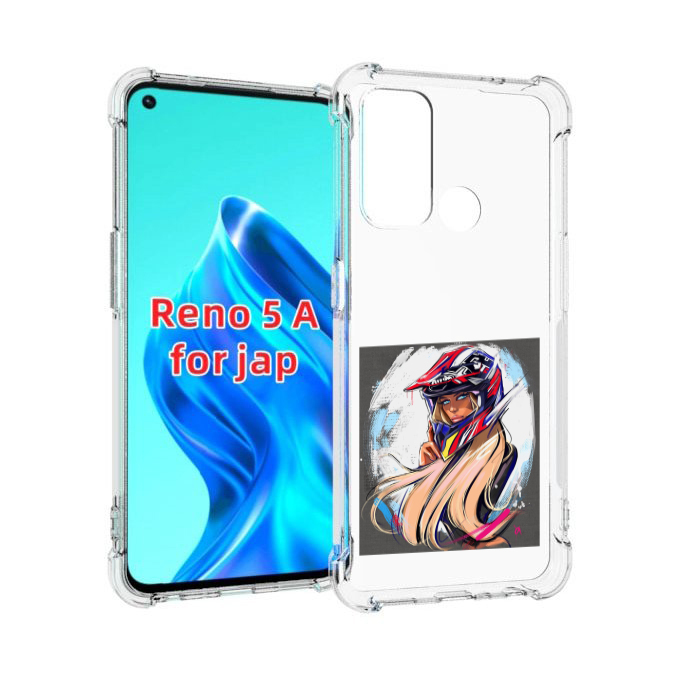 

Чехол MyPads девушка-в-шлеме для Oppo Reno 5A, Прозрачный, Tocco