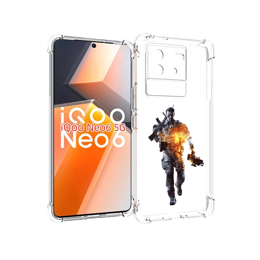 

Чехол MyPads Battlefield-4 мужской для Vivo iQoo Neo 6 5G, Прозрачный, Tocco
